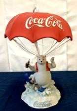 COCA COLA PARACHUTE SKIING POLAR BEAR LAMP 1998 RARE COKE LIGHT WORKS