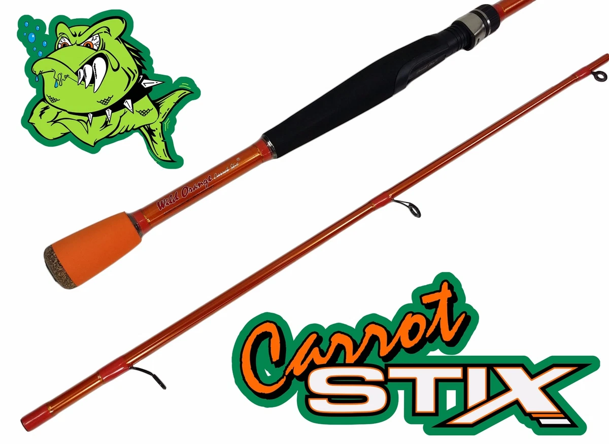 Carrot Stix Collapsible 2 Piece Spinning Wild Wild Orange Fishing Rod