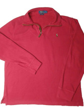Polo Ralph Lauren Sweater Mens Large Red LS Estate Rib Multicolor Pony