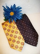 Hart Schaffner Marx Mens Ties 100% Silk Lot of 2 Made in USA & Italy