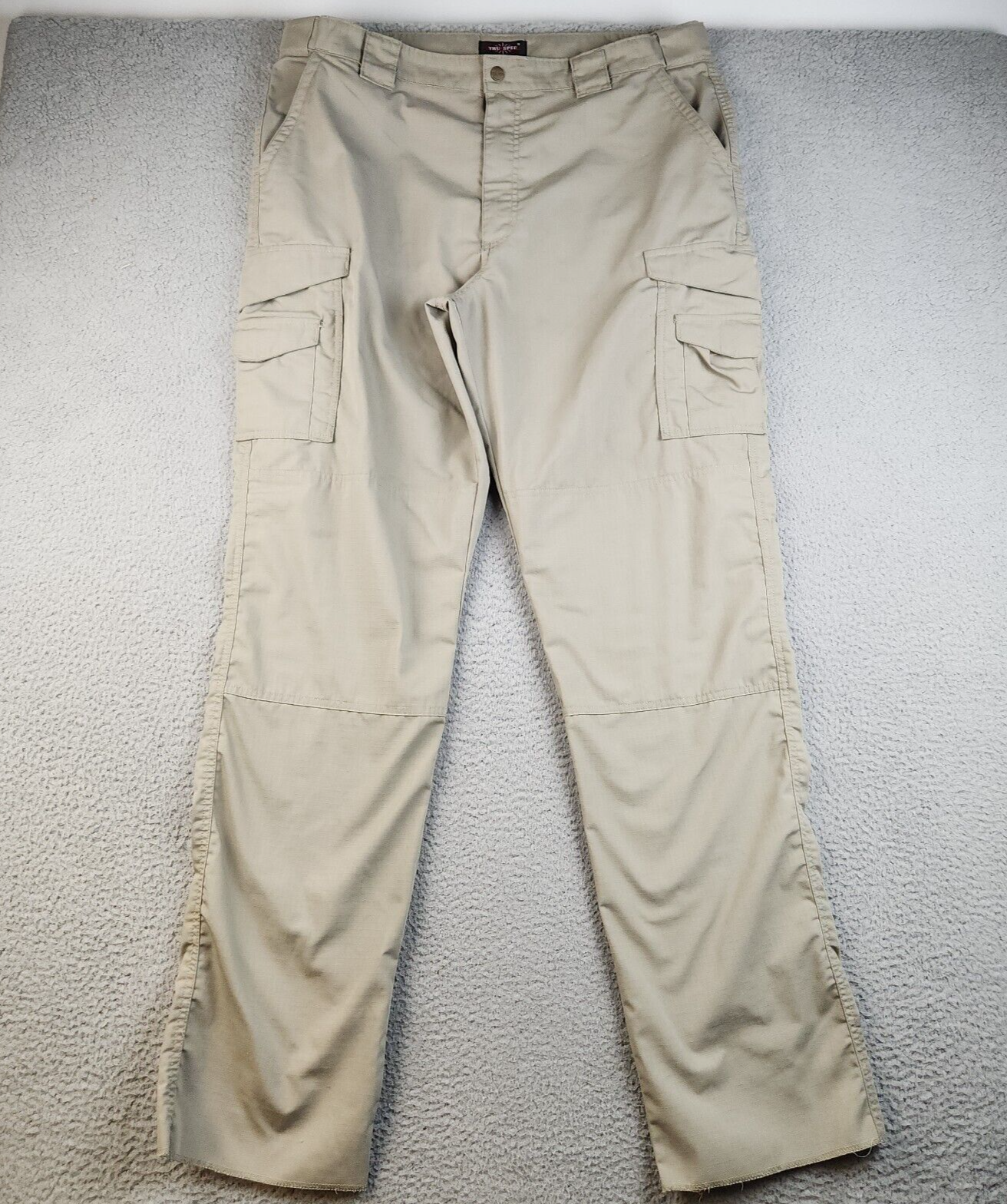 Tru-Spec Tactical Pants Mens 40x37 Workwear Series Ripstop Khaki Double Knee