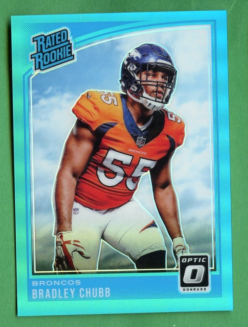 BRADLEY CHUBB 2018 OPTIC FOOTBALL ROOKIE AQUA PARALLEL /299 BRONCOS (DOLPHINS)
