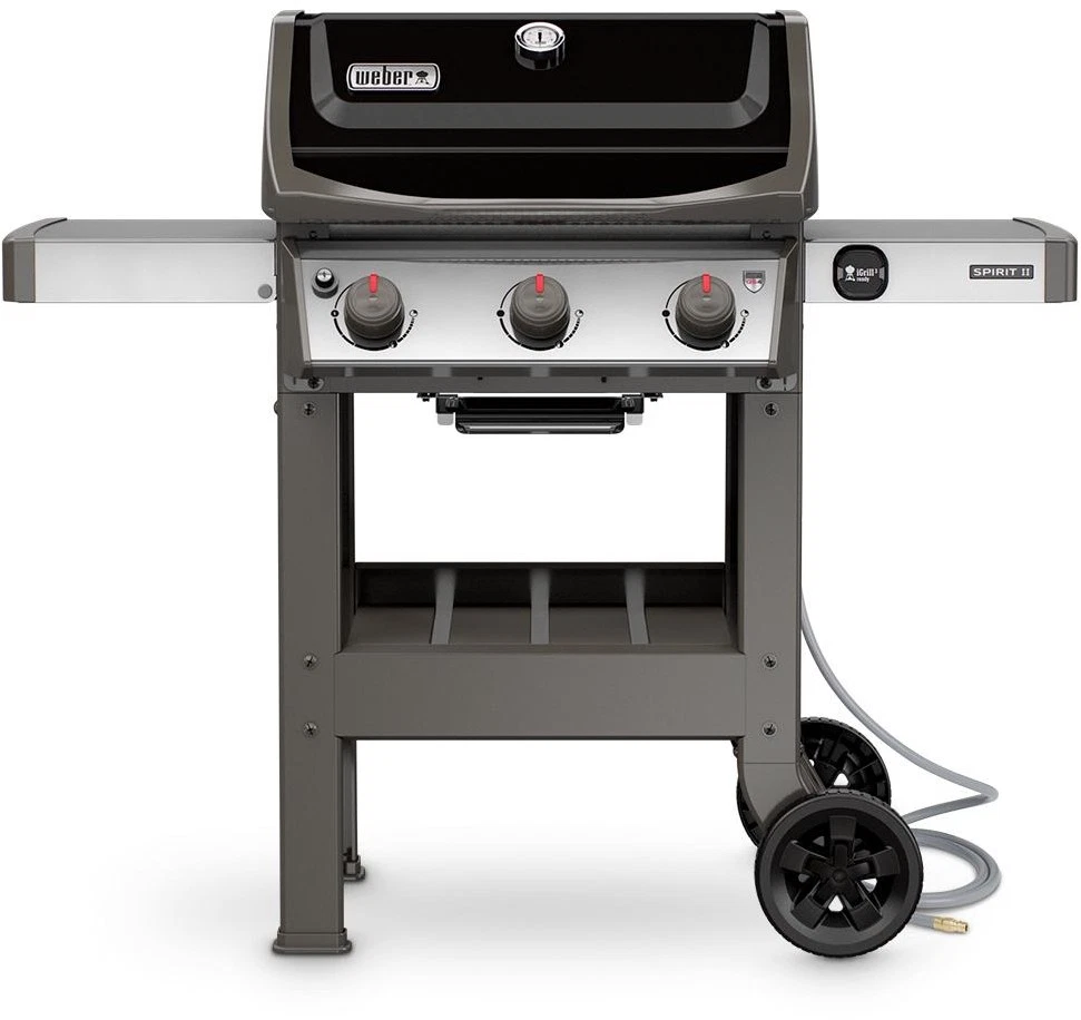 Gas BBQ Grill Weber Spirit II E-310 3-Burner Natural Black Cart Thermometer  | eBay