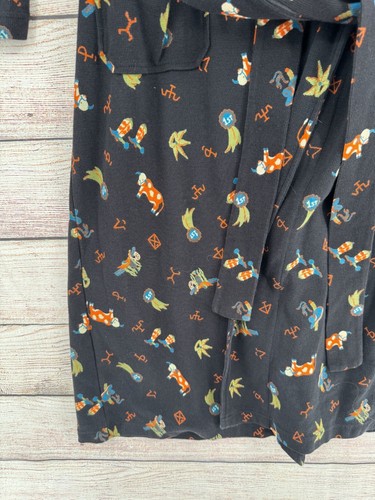 Sundance Cowboy Print Knit Robe Women's Size Medium Black/Green/Orange - Picture 5 of 13