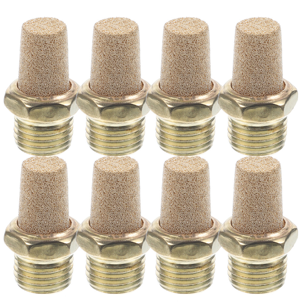 8pcs Pneumatic Muffler 1/4 Air Solenoid Muffler Valved Connector Exhaust