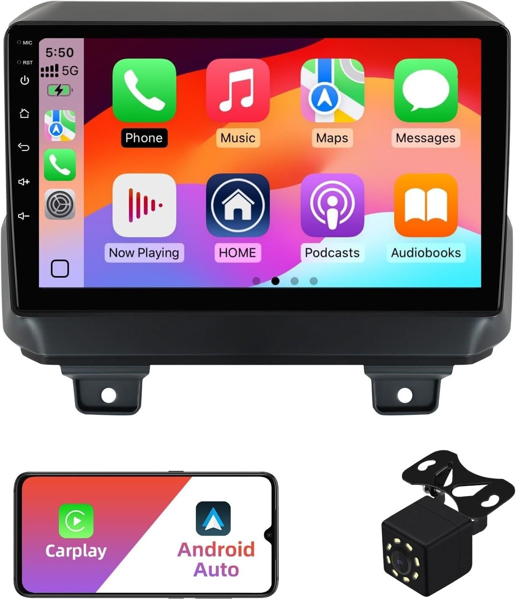 9-Inch Android 13 Car Stereo For Jeep Wrangler 2018-2021 – GPS, CarPlay, WiFi, BT, 2GB/32GB