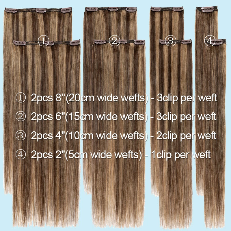 Extensiones de cabello Remy 100 % humano con clip de doble trama grueso cabeza completa 110G ~ 170G Foto 4 de 4