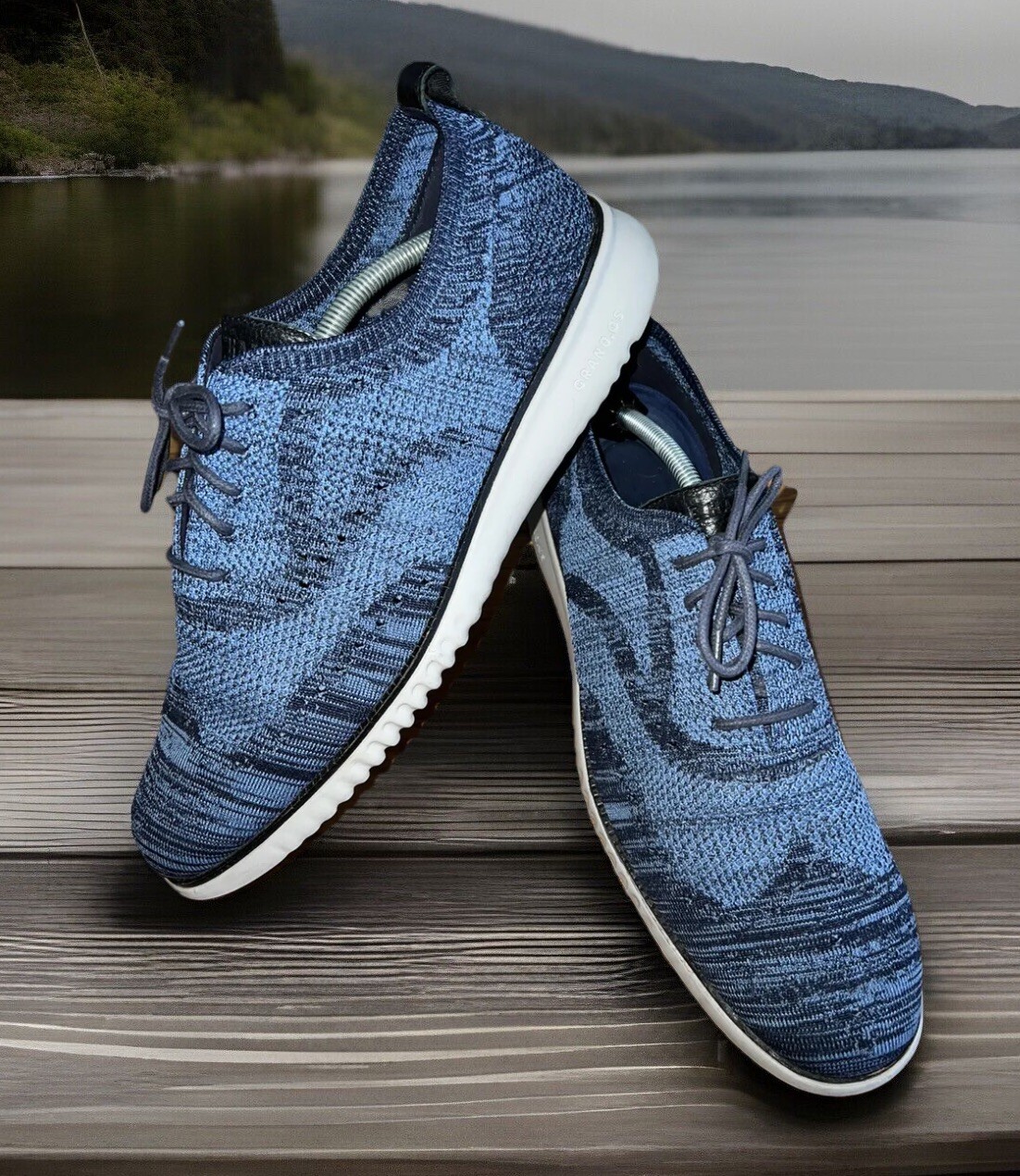 SAOLA Cole Haan 2.Zerogrand Stitchlite Oxford a coda di rondine blu marino C27946 uomo taglia 13 us intime ottimeioni