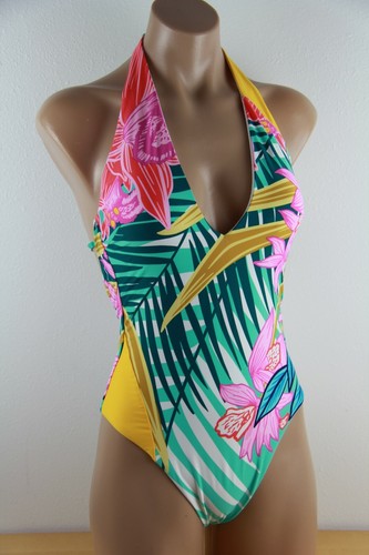 NWT Trina Turk Swimsuit 1 one piece Size 8 PLUNGE Floral - Picture 4 of 5