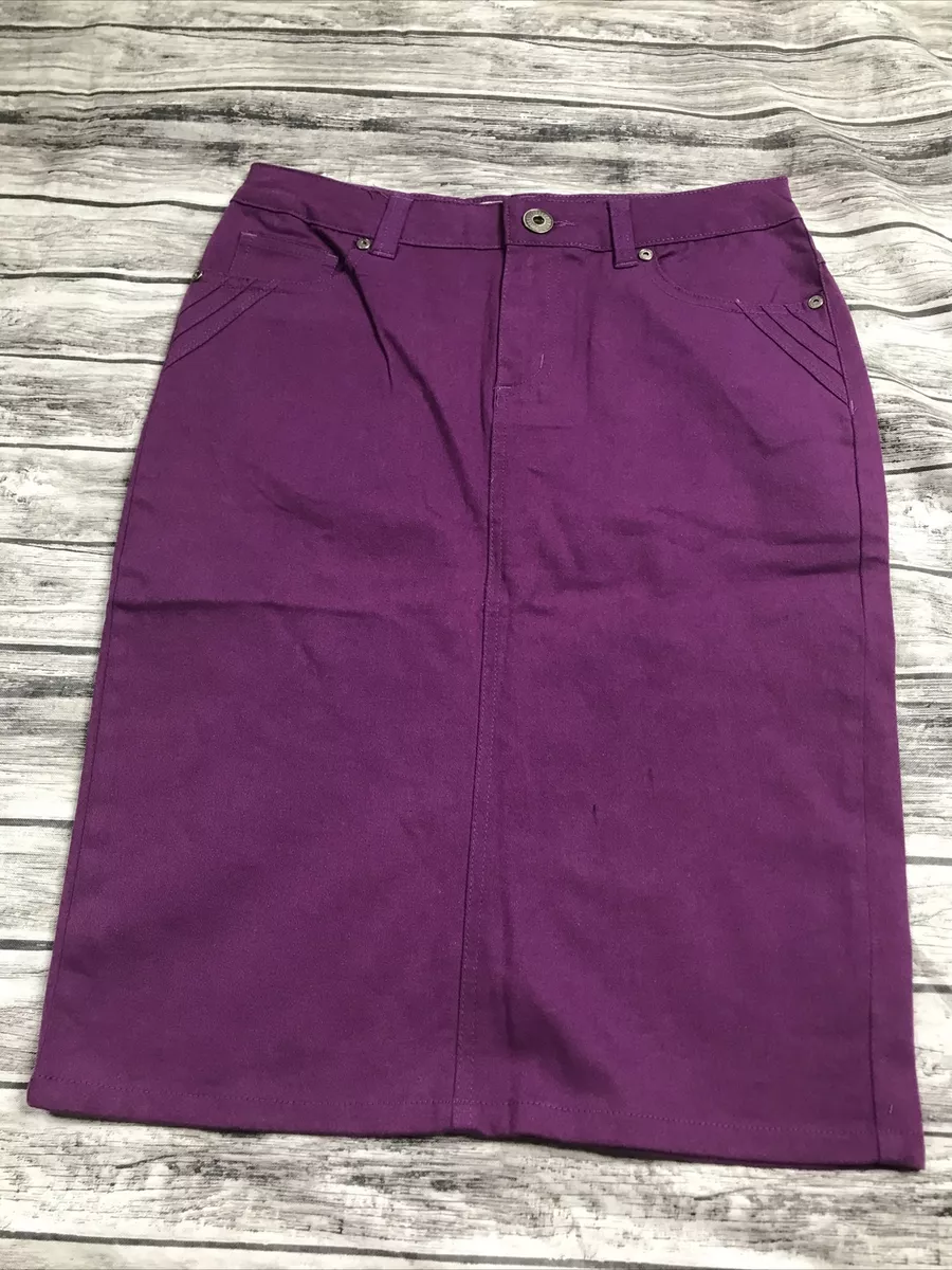 Purple skirt store denim