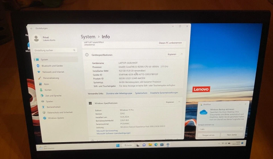 Lenovo ThinkPad T15 · i5-10210U · 16GB · 512GB, Foto 2 von 3