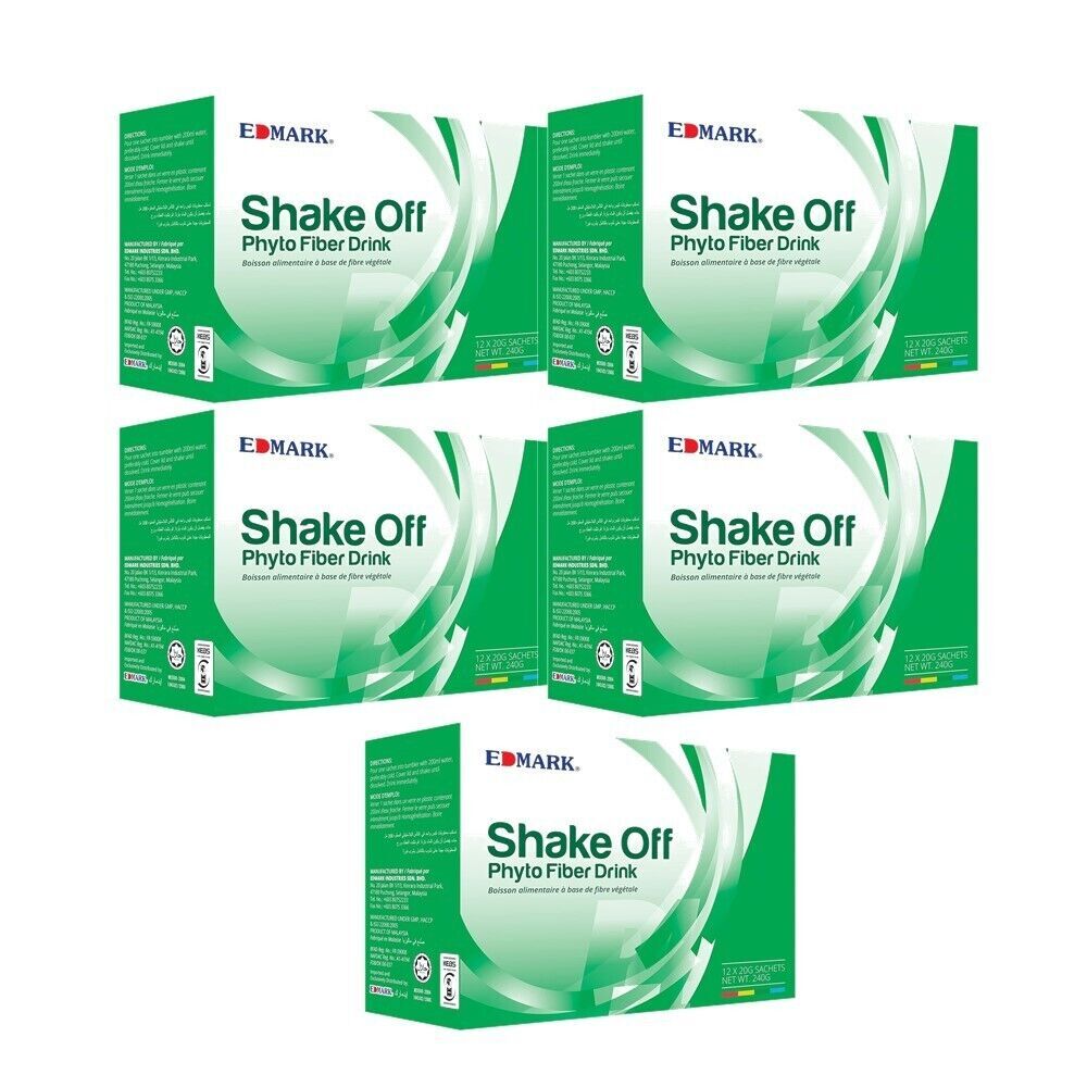 5 boîtes Edmark Shake Off Phyto Fiber Pandan Naturelle Detox Colon Care Anti Age