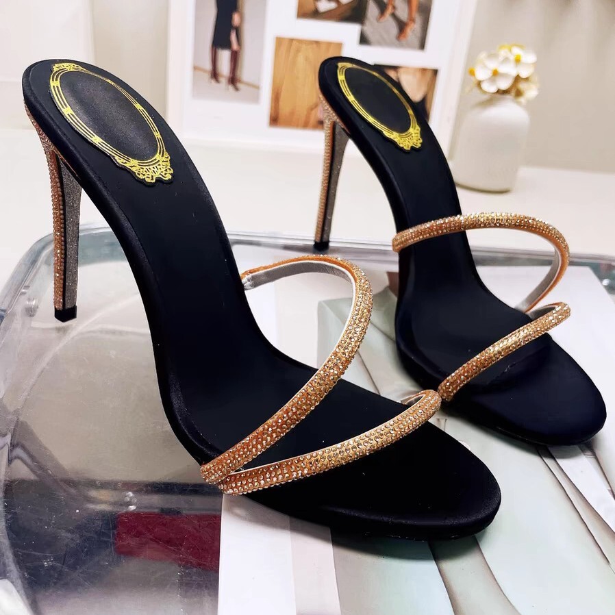 PANTOFOLA D’ORO Ciabatte donna strass francesi estive outdoor nuovi sandali tacco alto