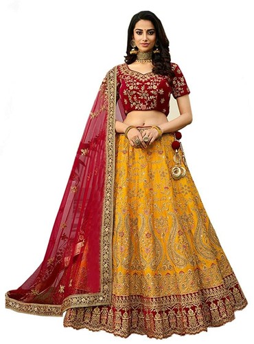 Embroidered Semi-Stitched Lehenga Choli 