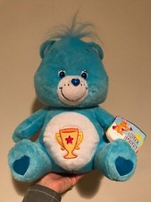 Care Bears Champ Bear 2004 Plush Blue Care Bear Champion Trophy With Tag 