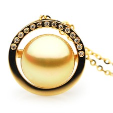 13mm South Sea Golden Pearl Pendant Pacific Pearls® Pearl pendant gifts For Wife