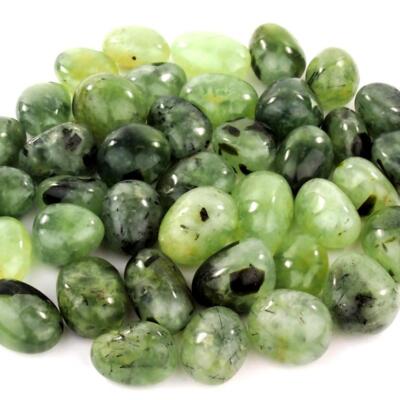 handpolierte Prehnit grün Trommelsteine Ø 25 - 35 mm AAA-Qualität Top Farbe !