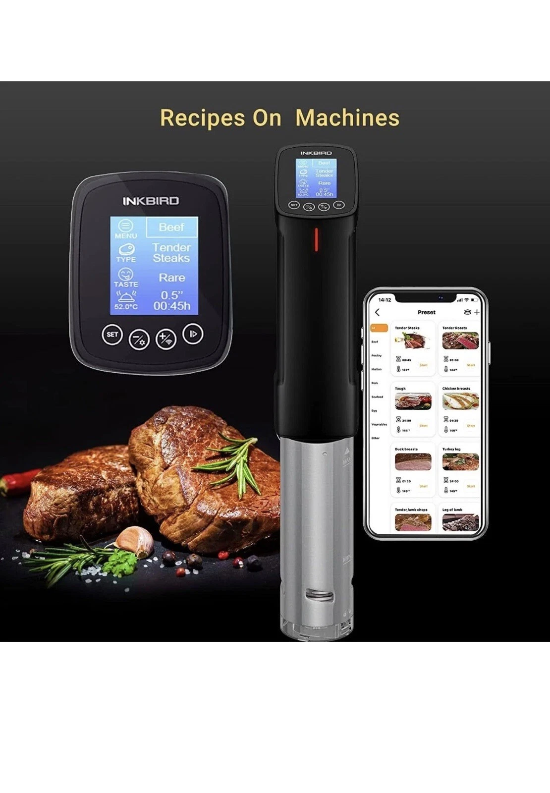 Inkbird Sous Vide Slow Cookers WiFi With Vacuum PumpFood Saver App Control US