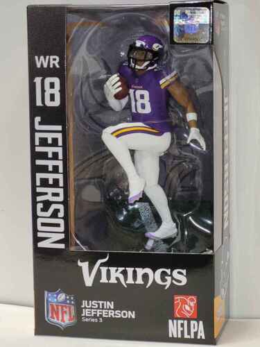 Figura de 7"" Justin Jefferson Minnesota Vikings de 7"" de fútbol americano Dragon NFL Serie 3 de importaciones - Imagen 1 de 1