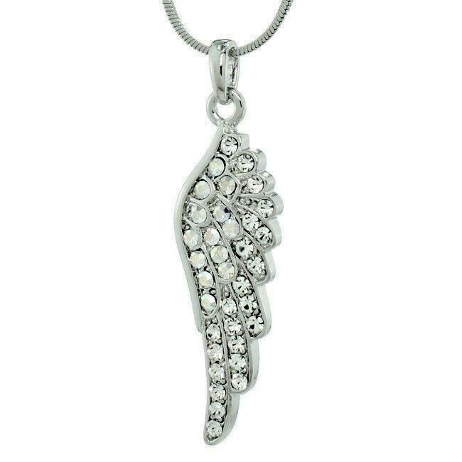 Swarovski Crystal Angel Wing Love Winx Necklace with 18