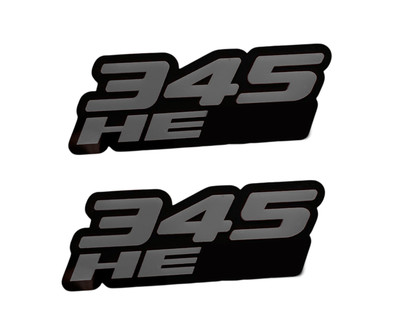 2x Gray black 345 hemi Emblems 345 Hemi Side Fender Badge 3D for 345 Emblem