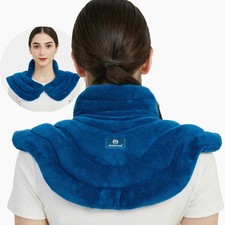 Microwavable Heat Pad for Neck and Shoulders, Warm Compress Wrap, Blue Weig...