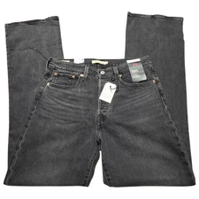 NEW Levi's Premium Women Wedgie Bootcut High Rise Button Fly Jeans 30x34  Black 