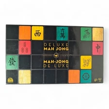 Legacy Deluxe Mah Jong Game | Two-Toned Tiles & Wood Storage Case [DAMAGED BOX]