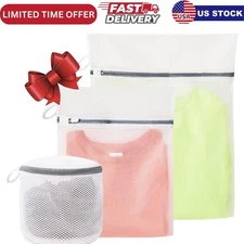 3 Pack Mesh Laundry Bags with Hanging Ring for Delicates Lingerie Bra Travel Was