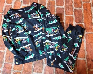 Disney Toddler Pjs Pajama Set Christmas Sz 5t Mickey Minnie Pluto Goofy