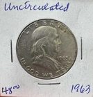 1963 FRANKLIN SILVER HALF DOLLAR ~  BU ~ NICE COIN ~ 90% SILVER