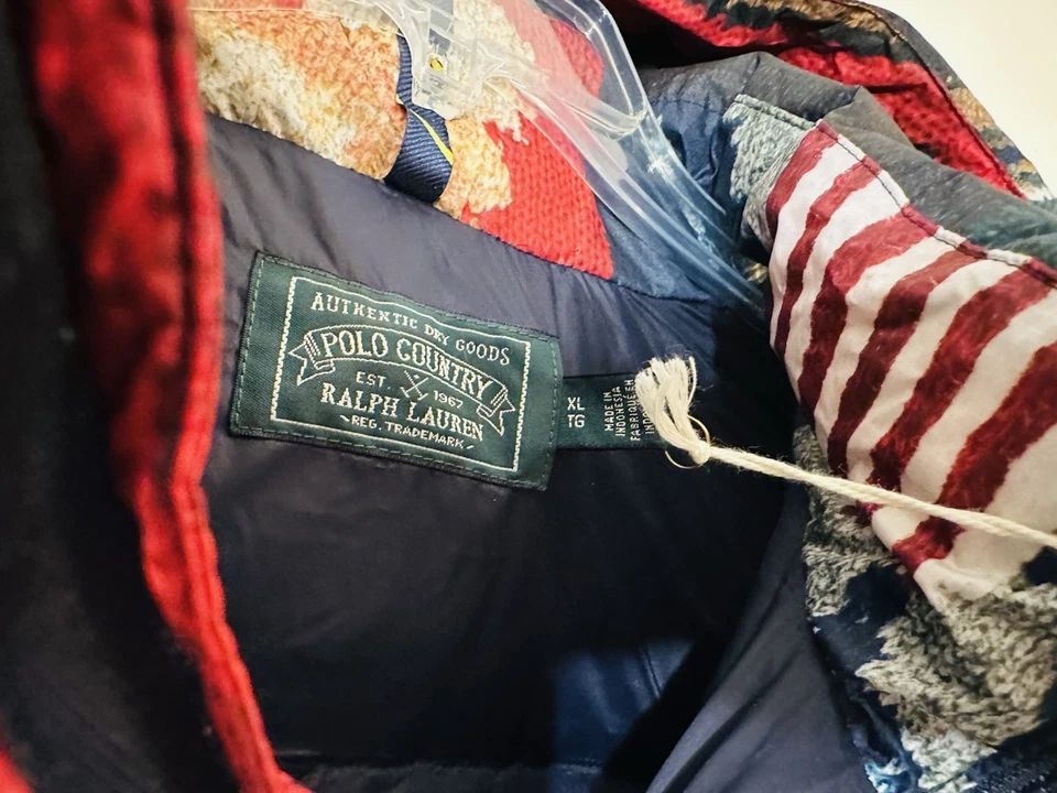 Polo Ralph Lauren Country American Patchwork Flag down puffer jacket NWT XL $398 - Image 4 of 4
