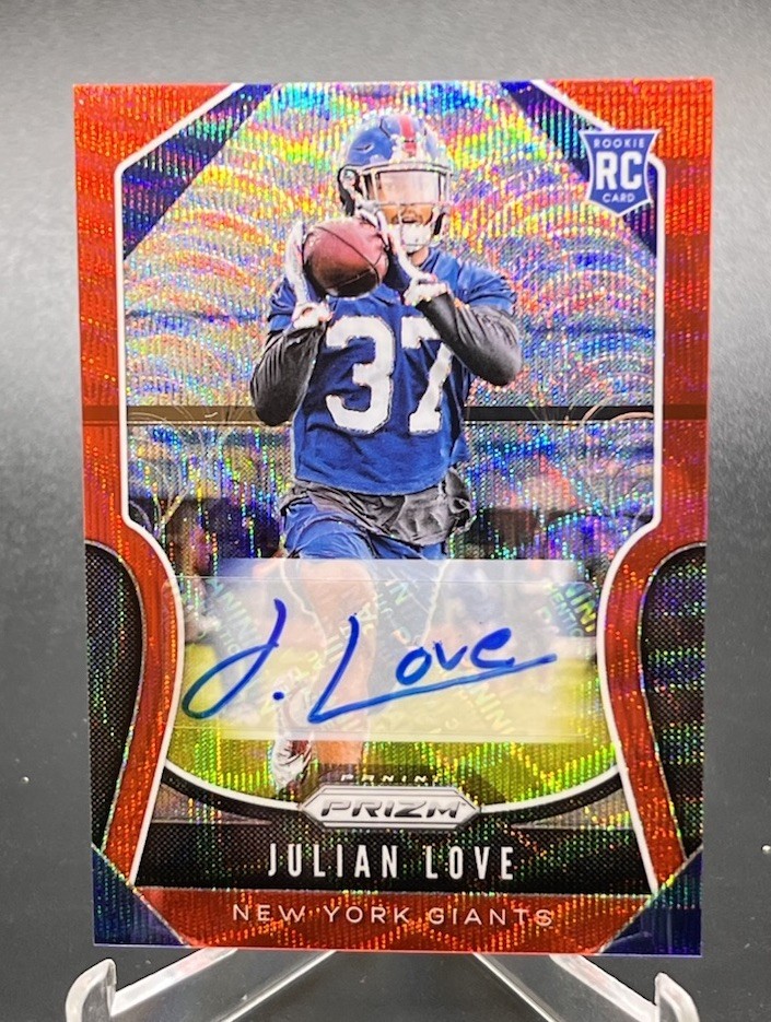 Julian Love Panini Prizm #320 Autograph-Red Wave