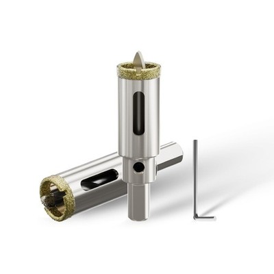 CSOOM 2PCS 11/16''(18mm) Diamond Hole Saw with Center Drill Bit, One-Touch Pos...