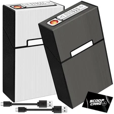 roygra Cigarette Case with Lighter for 85mm King Size, Rechargeable 20 Capacity