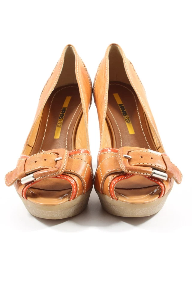MANAS DESIGN Tacones con punta abierta Mujeres Tacones Talla EU 37 naranja claro - Imagen 2 de 4