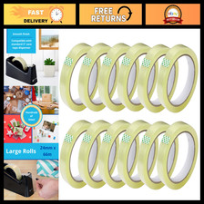 Clear Tape Refills 1" x 217ft - 12 Transparent Rolls, 3" Core, Office Supply
