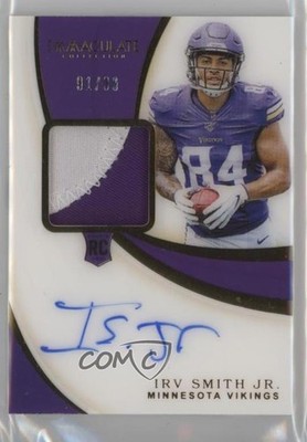2019 Panini Immaculate 91/99 Irv Smith Jr #135 RPA Rookie Patch Auto RC 4f5