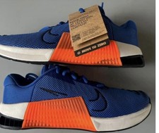 Nike Men's Mesh Lace-Up Low Top Trainers Blue/Orange/White/Black UK 6.5