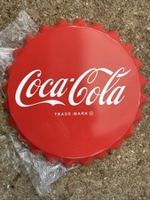Coca Cola Coke Soda Pop Bottle Cap Large 17" Metal Sign Mancave Garage Decor NEW