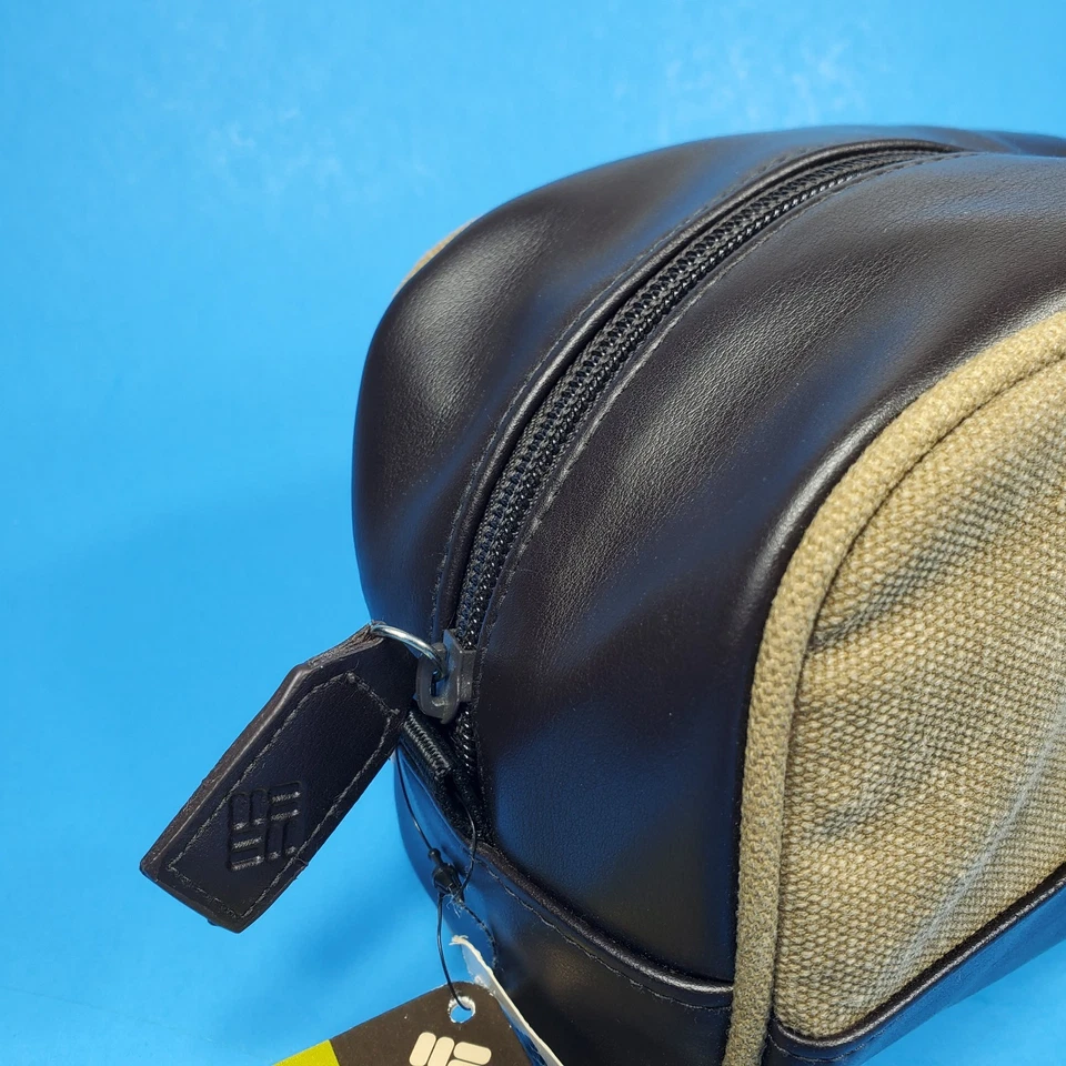 Columbia Kit de Viaje Marrón Lona Cuero Artículos de Aseo Afeitado Dopp Bolsa de Viaje de Negocios Foto 4 de 4