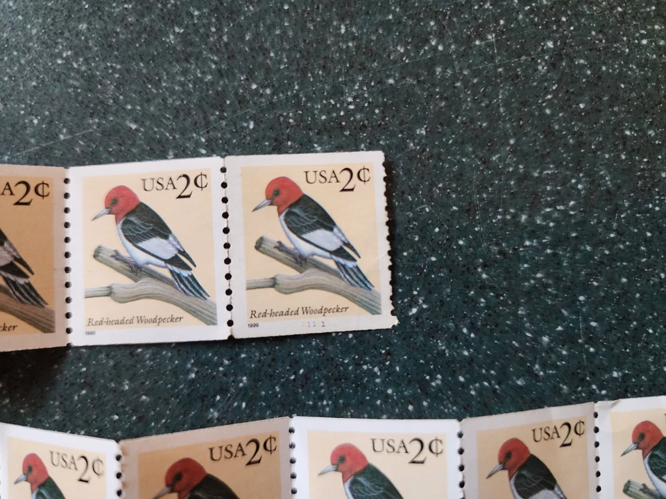 STAMPS FROM 1999! Red-headed Woodpecker Stamps 2 cent MNH. 58pcs TOTAL! - Image 2 of 4