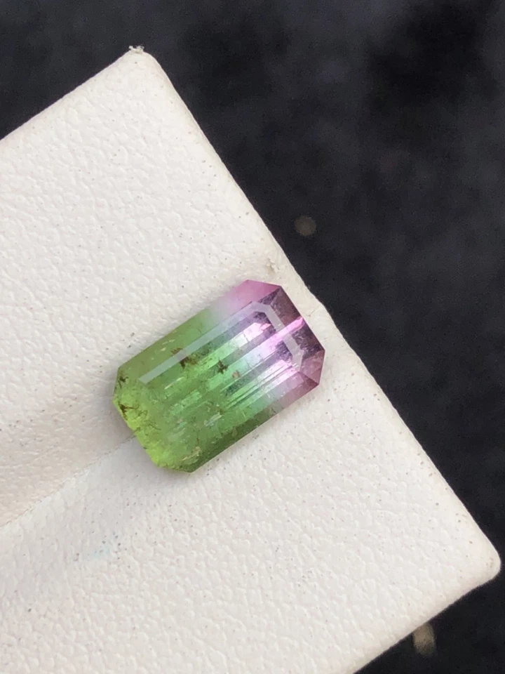 Natural Watermelon Tourmaline 2.93ct | Bi-Color Pink Green | Emerald Cut - Image 4 of 4