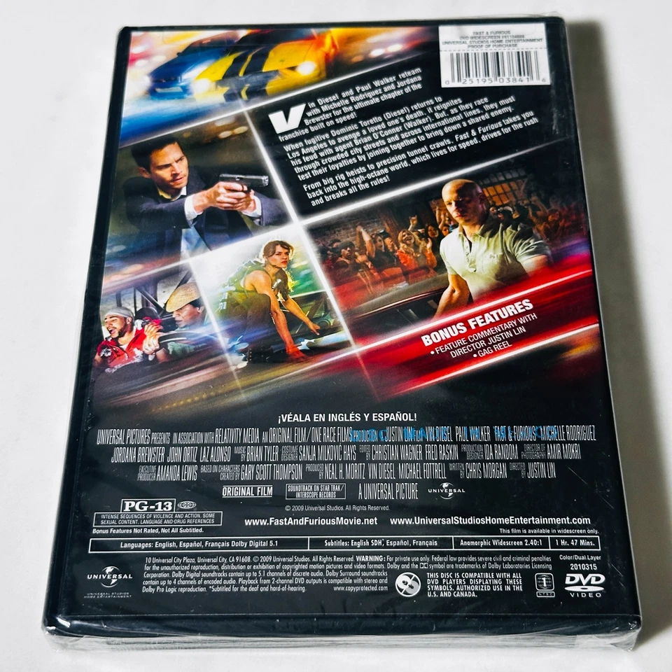 Fast & Furious - DVD - New / Sealed - Vin Diesel - Image 2 of 4