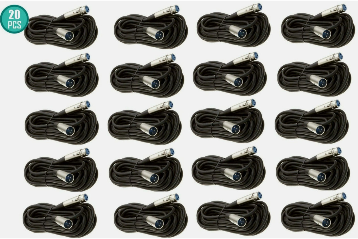 20 lot pack 6ft foot xlr male to female 3pin MIC Shielded Cable microphone audio