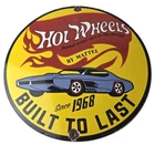Vintage Hot Wheels Sign - Mattel Die Cast Cars Porcelain Gas Station Pump Sign
