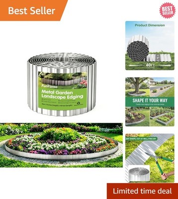Elegant 6IN x 40FT Corrugated Metal Garden Edging for Stunning Landscapes