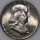* 1957-P Franklin Half Dollar 90% Silver As Shown