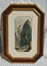 Vintage The High Alps On The Steluio Hand Colored Etching