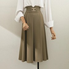 Korean Fashion Autumn New Women's Solid High Waist Zipper Sequined Simplicity Of